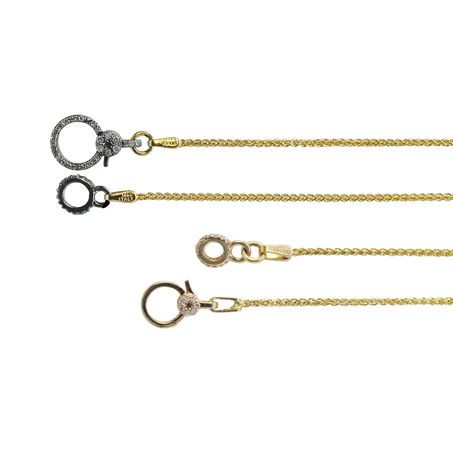 Wheat Chains with Charm Holder Clasp — Rebecca Myers Design